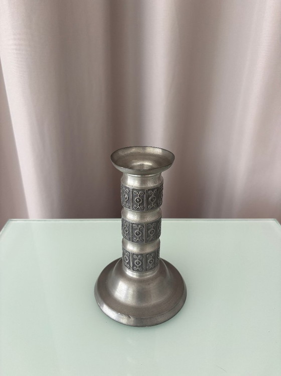 Vintage Haugrud Noorwegen tinnen kandelaar – Haugrud Norway, Kandelaars en kaarsen, Metal (photo 3 of 7)