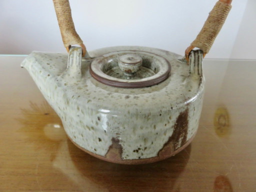 Teiera in gres di René-Louis Dauchy, ceramica Hautes Ribes a Grasse, Costa Azzurra, anni '50