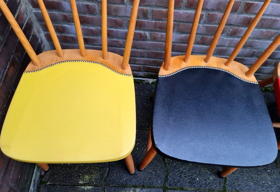 Image 1 of Vintage Dining Chairs 60s Bars Chairs 4 Colors Top