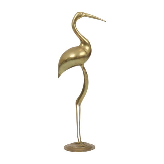 Large Brass Crane Bird XL Hollywood Regency Design 61cm – Decorative Objects (photo 5 of 15)