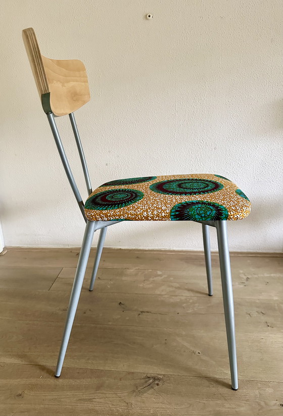 Image 1 of 3x stoelen vintage reconditionné wax africain