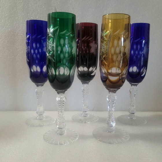 Image 1 of 5 flûte da champagne in cristallo Roemer, colorate
