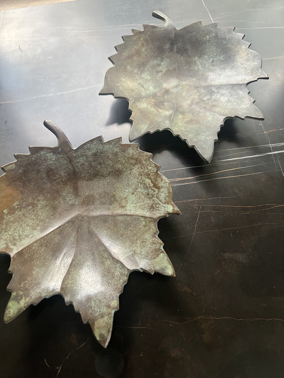 Image 1 of Dekoratives Tablett in Form eines Blattes (2 Stück)