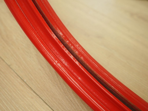 Image 1 of Miroir à cadre rouge, design danois, années 1970, fabriqué au Danemark