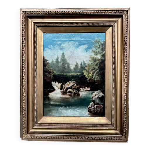 Painting "Ancient landscape". Oil on canvas. – schilderijen tekeningen