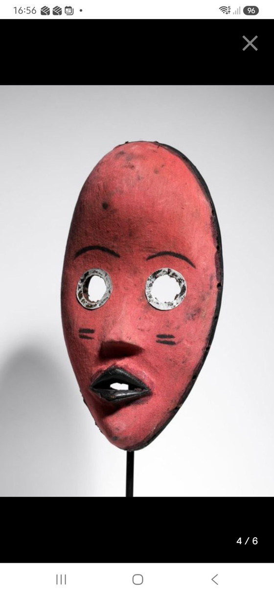 Maschera decorativa Dan - 26cm, Oggetti decorativi, Legno, Metallo, Nero (foto 5 di 6)