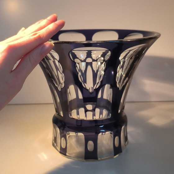 Art Deco geschliffene Glasvase zugeschrieben Johann Oertel für Carl Meltzer & Co., 1925 – Vasen, Crystal (photo 2 of 14)
