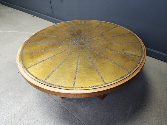 Image 1 of Scandinavian etched brass coffee table, 1960s 