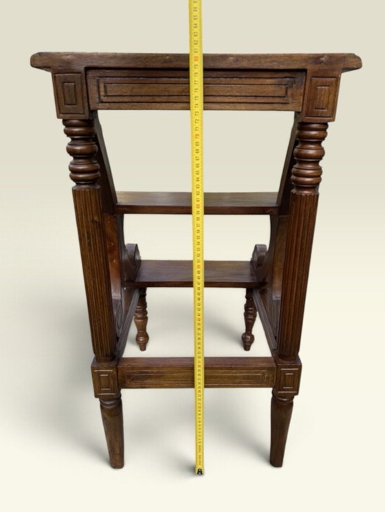 🪜 Scala da biblioteca inglese antica | Mogano | Vittoriano | 1880-1910 – Tavolini, Legno (photo 13 of 15)