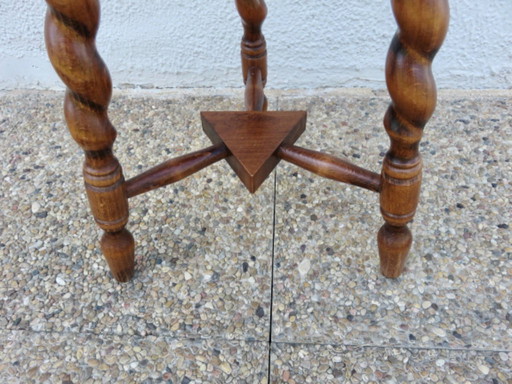 Ancien tabouret de ferme tripode, années 50 60