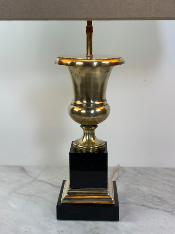 Image 1 of Lampe en bronze et marbre dans le goût Maison Charles 1950'S