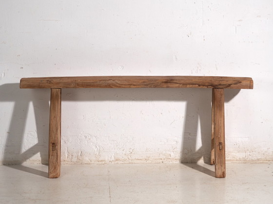 Panca Antica in Legno di Olmo, Cina, circa 1900, Panche, Rustic (foto 6 di 7)