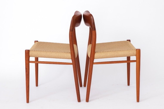 Grote set van 8 Niels Otto Møller teakhouten eetkamerstoelen – model 75 (jaren 1950), Deense zittingen van (photo 9 of 15)
