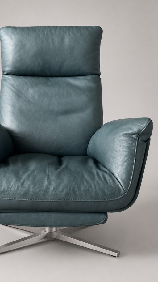 Poltrona reclinabile FSM Shelby in pelle Nappa color petrolio – verstelbare relaxstoel, Leather, Metal (photo 2 of 14)