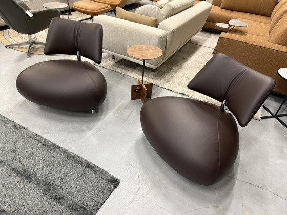 Image 1 of 2 Leolux Pallone Armchairs Wapiti Brown leather
