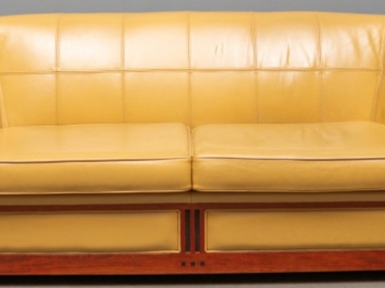 Schuitema Art Deco Sofa Modell Lawrence – 3-5 Sitzer Sofas, Leather, Wood (photo 4 of 5)