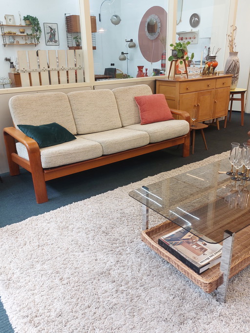 Canapé trois places Vintage Danish Design Teck 70s