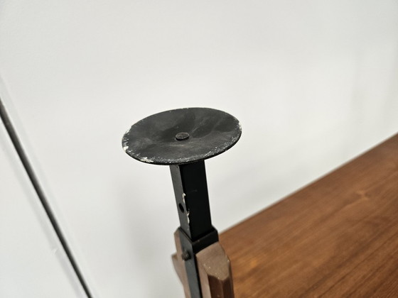 Image 1 of 1960s teak floor/sky bookcase with shelves and compartment