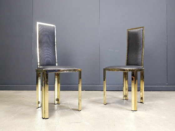 Image 1 of Vintage french brass dining chairs, 1970s 