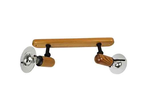 Brilliant - modello 55129 - lampada da soffitto a 2 faretti - pino - anni '90