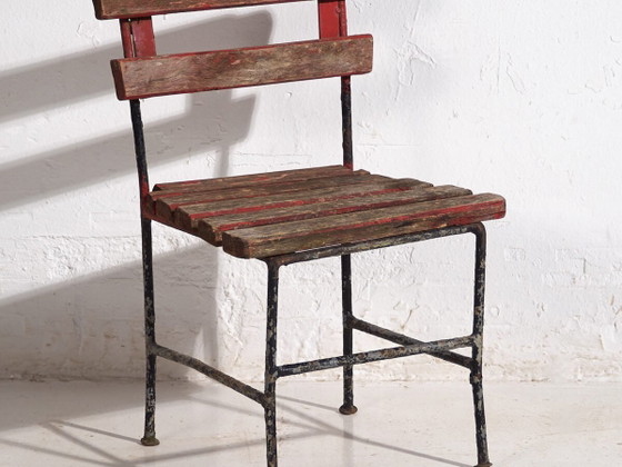 Antieke kinder-tuinstoel (ca. 1920) – Tuinstoelen, Iron, Rustic (photo 2 of 16)