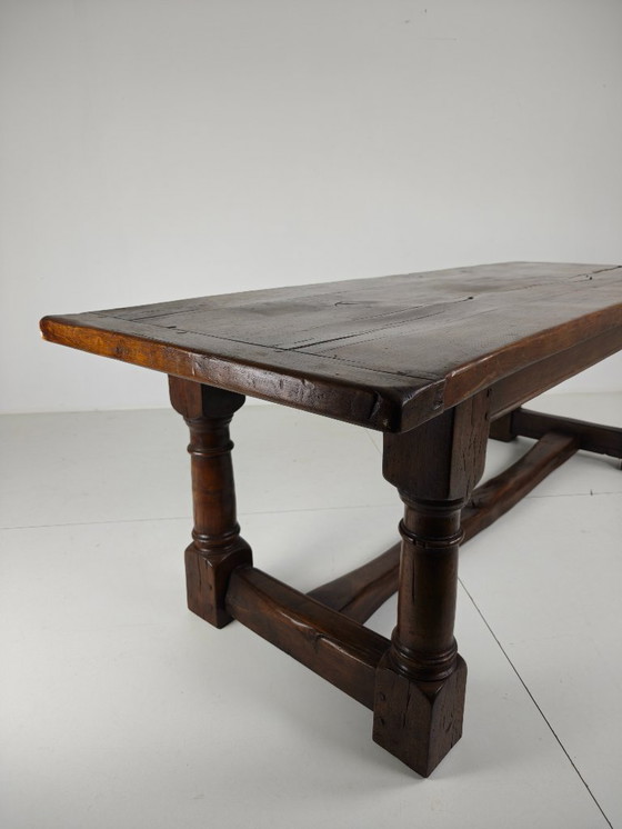 Image 1 of Solid English Oak Dining Table – 20th Century