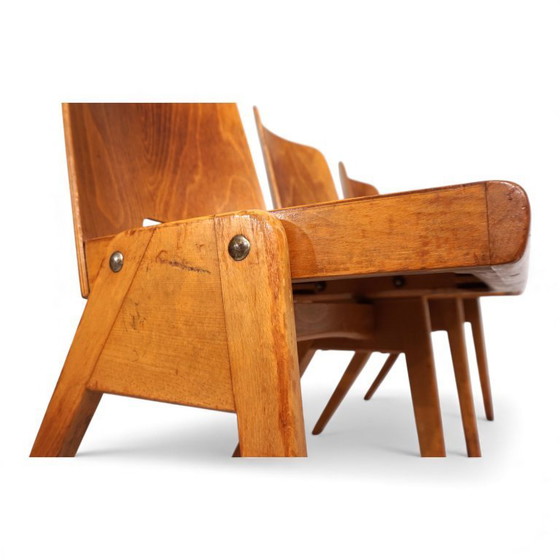 Image 1 of Set aus 6 stapelbaren Esszimmerstühlen im Bauhaus-Stil, 1960