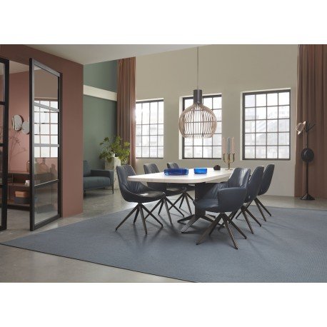 Image 1 of Bert Plantagie Carve eetkamertafel met 6 Maple stoelen