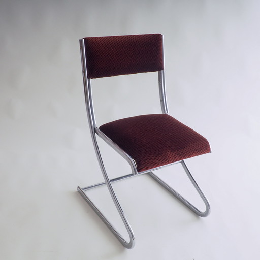 Silla de comedor tubular cromada