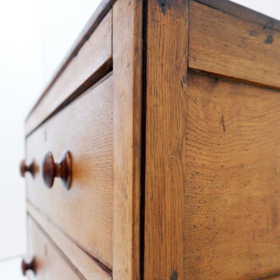 Image 1 of Commode rustique à deux tiroirs et pieds sculptés - 1930s