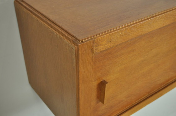 Vintage Mid-Century Wall Cabinet with Sliding Doors, 1960s – Wood (photo 9 of 14)