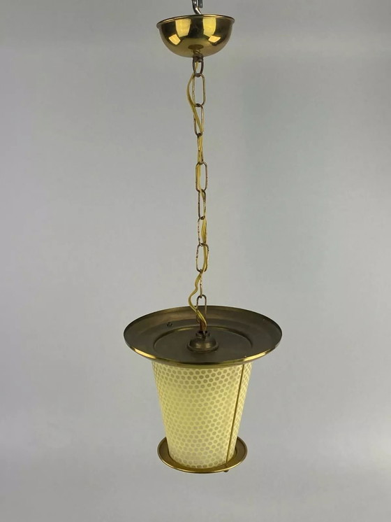 Image 1 of Lampada da soffitto anni '50 e '60, design in ottone di metà secolo, anni '50 e '60