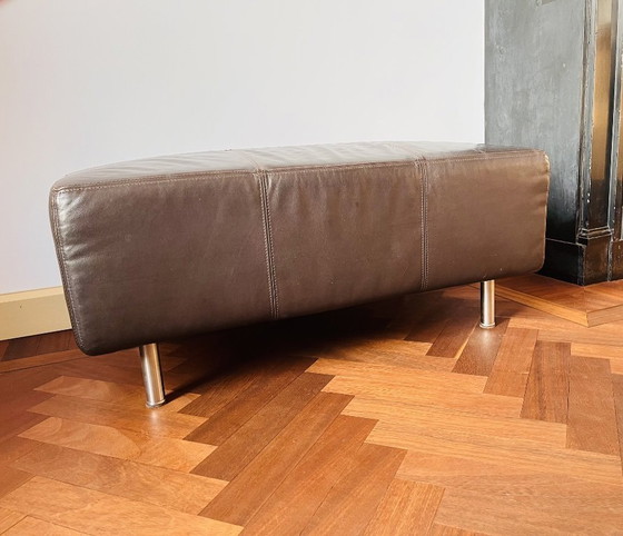 Image 1 of Pouf in pelle marrone Gelderland