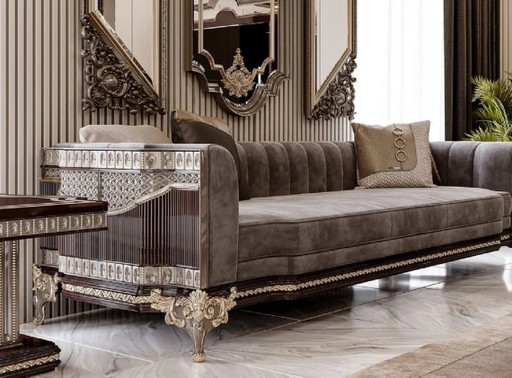 Ce canapé baroque de Casa Padrino confère à chaque salon une ambiance magnifique ! Magnifique canapé baroque de luxe de Casa