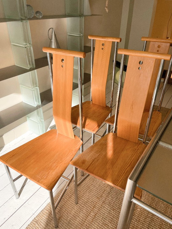 Set di 4 sedie vintage 'Turku' di Ikea – Sedie da pranzo, Legno, Cromo (photo 6 of 6)
