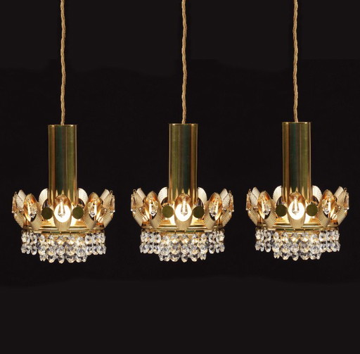 Lampadari a sospensione Palwa Crown, anni '70, Germania, 3 disponibili
