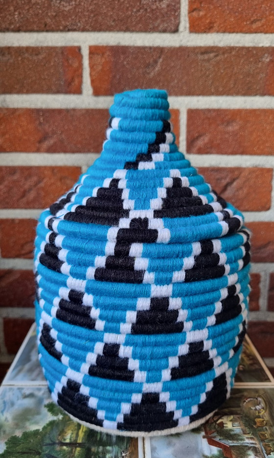 Image 1 of Wollen decoratie manden, opberg manden divers kleuren 