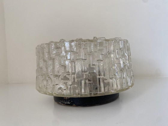 Vintage Glass Ceiling Light / Ceiling Lamp - 60s/70s – Metal (photo 7 of 9)