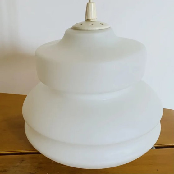 Vintage white opaline Pendant lamp, Scandinavian Design, Glass (photo 8 of 11)
