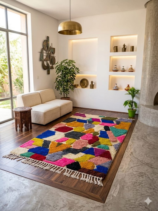 Handgefertigter Beni-Ouarain-Teppich – ein einzigartiges Stück zeitgenössischen Berberdesigns