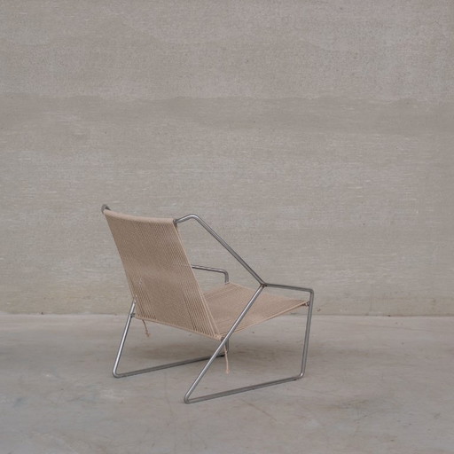 Coppia di poltrone danesi in acciaio di metà secolo di Henning Flok