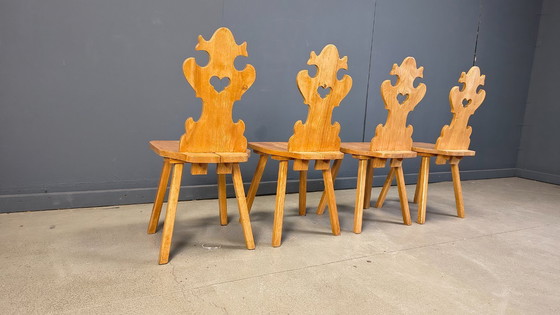 Image 1 of Vintage rustic tiroler dining chairs, 1960s