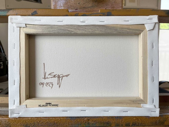 Image 1 of Linear Shadows, unique painting, hand-painted one-of-a-kind piece, 30 x 20 cm, acrylic paint on canvas