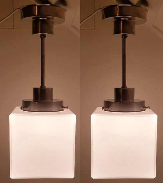 Image 1 of 2 Art Deco GISO (Gispen) hanglampen Kubus