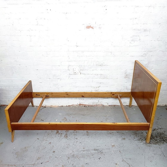 Image 1 of Mid-Century Teak Wood Bed Frame, Spain, 1950s