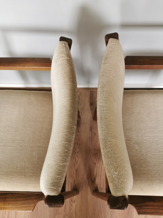Image 1 of Unieke set van 4 vintage mid-century eetkamerstoelen 