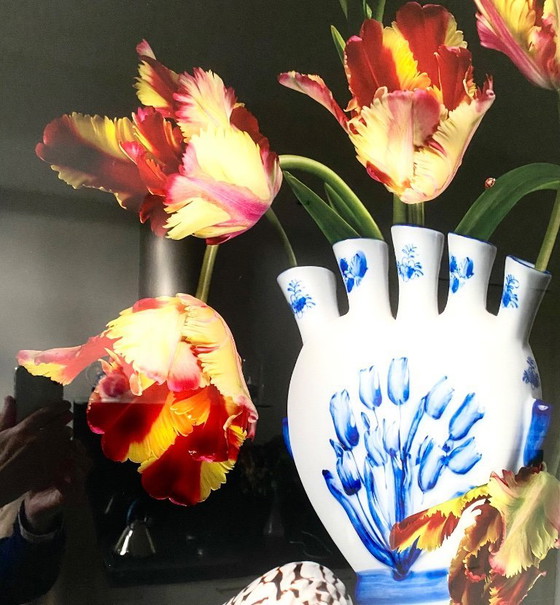 Image 1 of Vaso con tulipani pappagallo