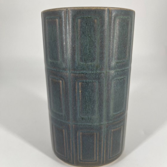 Image 1 of Mid-Century Relief stoneware vase by Göran Bäck for Arabia Finland, 1963