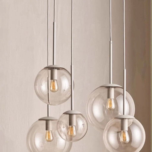 Lampada a sospensione Bolia Orb grigio opaco 3 pezzi – plafondlampen, Glass