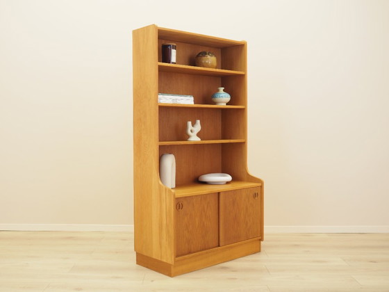 Librería danesa de chapa de fresno con estantes ajustables, años 70 – Madera (photo 6 of 18)